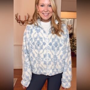 Arizona Jeans - Blue and Cream Teddy Fleece Jacket